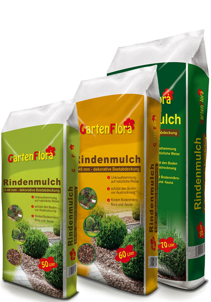 GartenFlora Rindenmulch Gebinde 50 und 60 L und 70 L - Inverkehrbringer Bevermann in Dissen