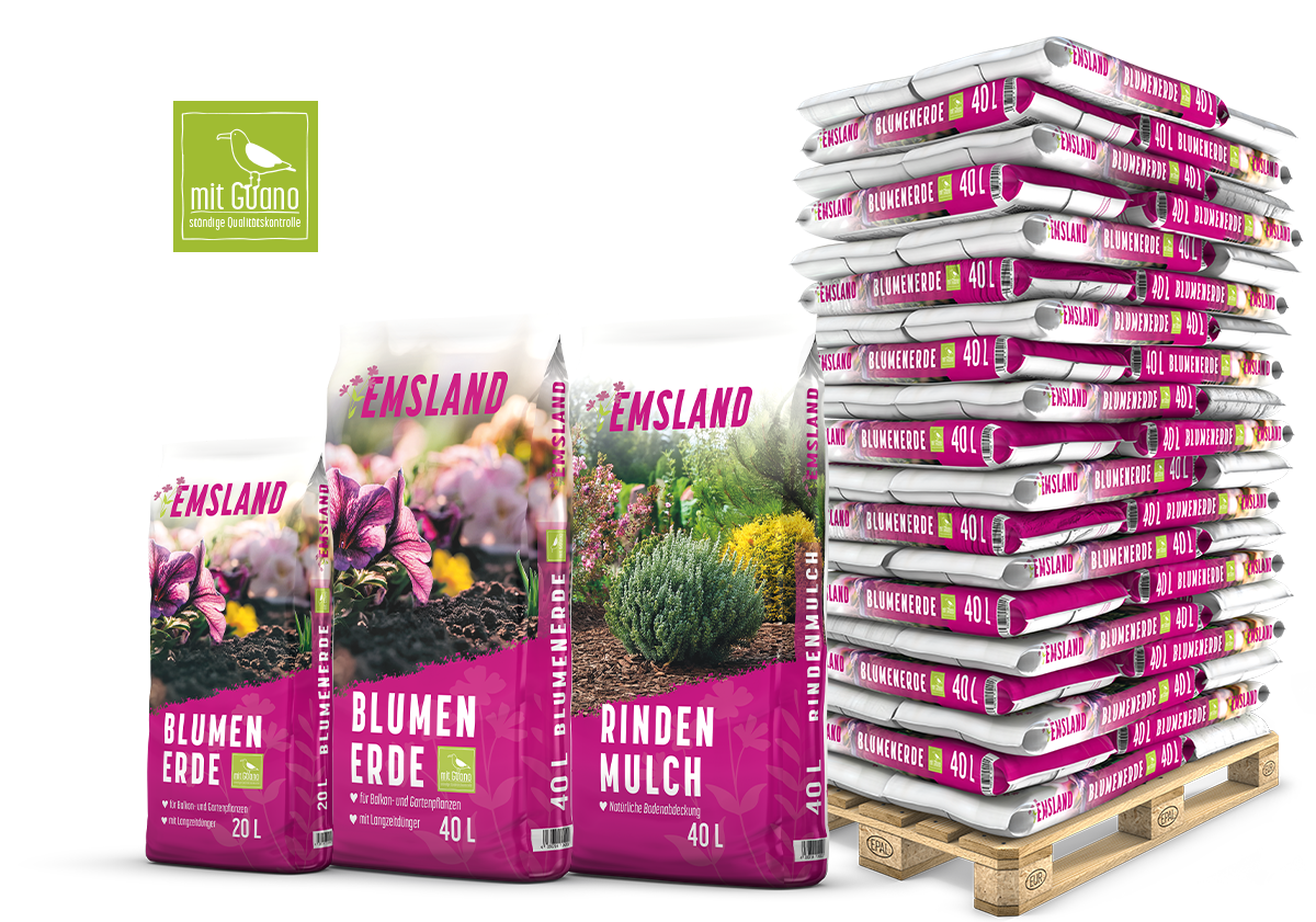 Aktionsware von Bevermann: Emsland Blumenerde und Rindenmulch