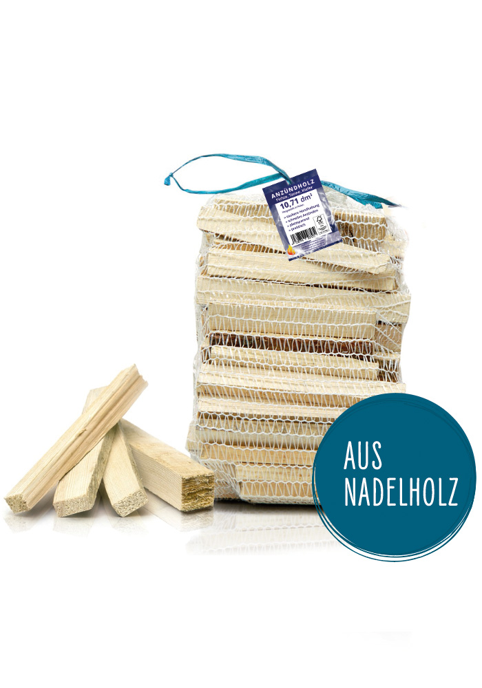 Anfeuerholz im Netzsack 5dm³ von Bevermann 