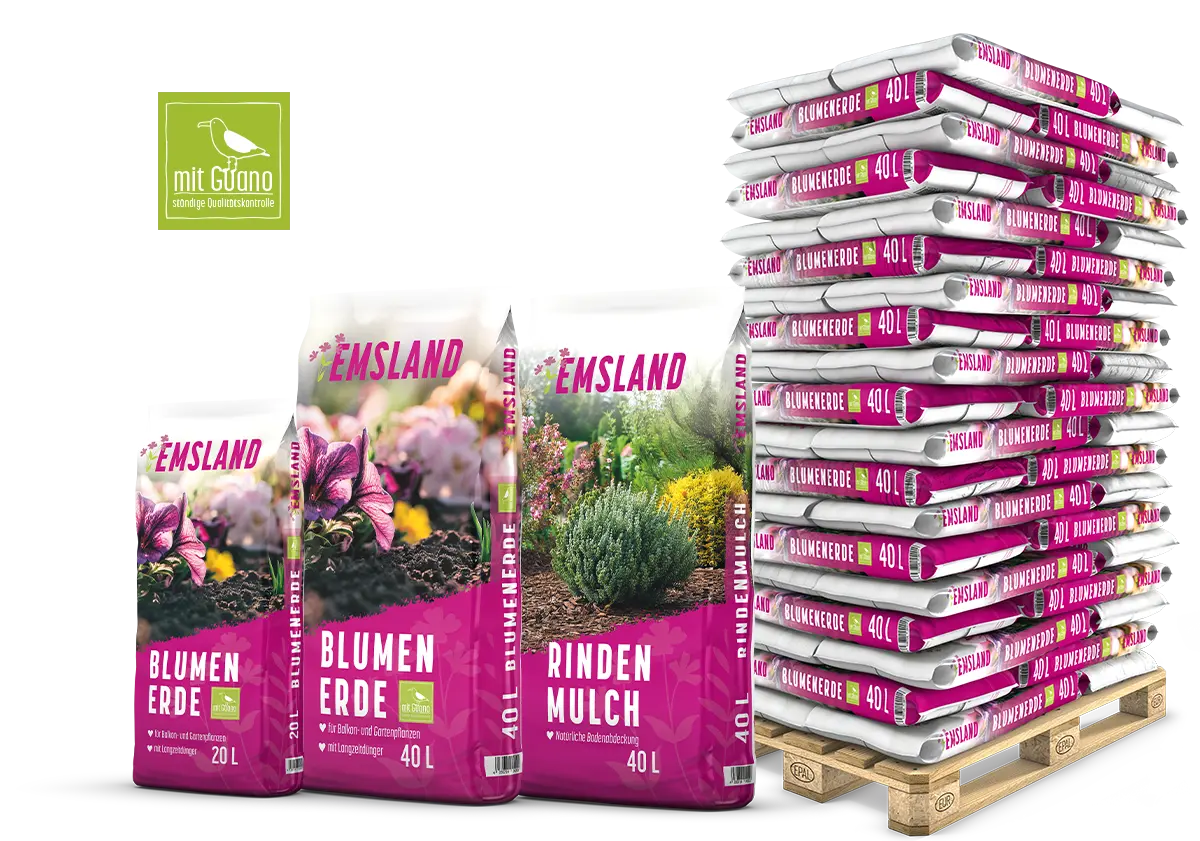 Aktionsware von Bevermann: Emsland Blumenerde und Rindenmulch